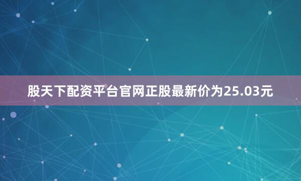 股天下配资平台官网正股最新价为25.03元